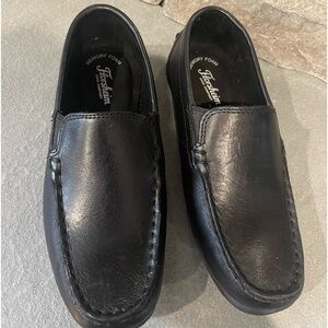 Boys black leather dress shoes